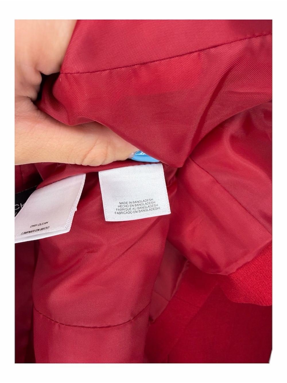 Evan Picone Red Open-Front Blazer with Gold Zip Pockets - Picture 6 of 9